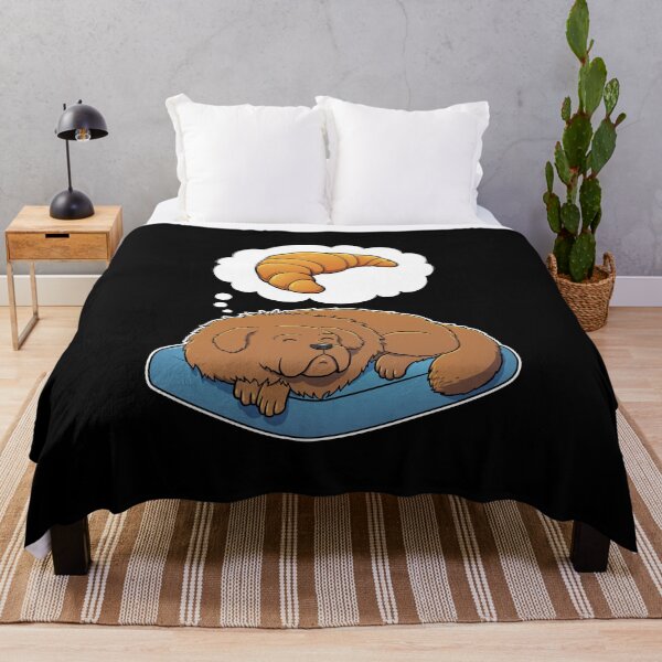 Item preview, Tibetan Mastiff dreaming about Croissants designed and sold by DoggieDelights.