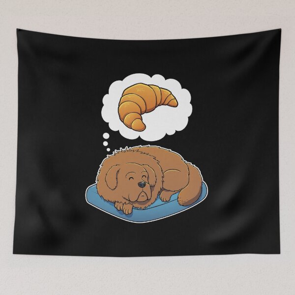 Item preview, Tibetan Mastiff dreaming about Croissants designed and sold by DoggieDelights.