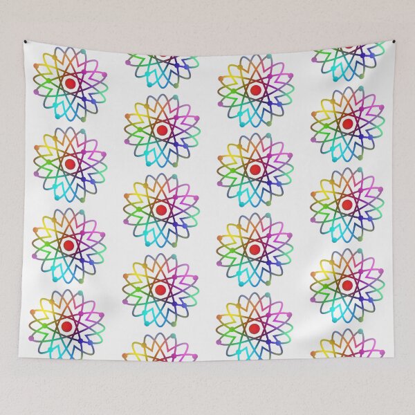 Aperçu de l'œuvre Atome de tournesol arc-en-ciel - Fleur d'atome de fierté créée et vendue par ArtsoftheHeart.