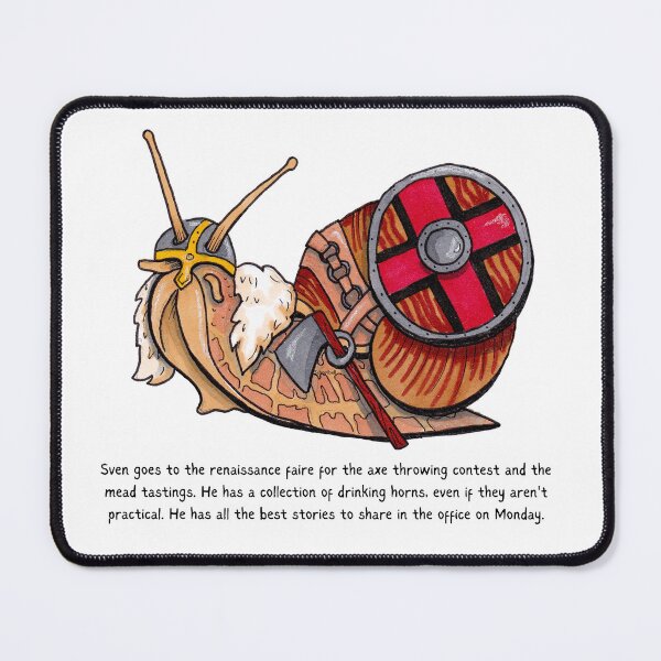 Item preview, Sven the Viking Snail designed and sold by Wyrd & Witchy Art and Design.