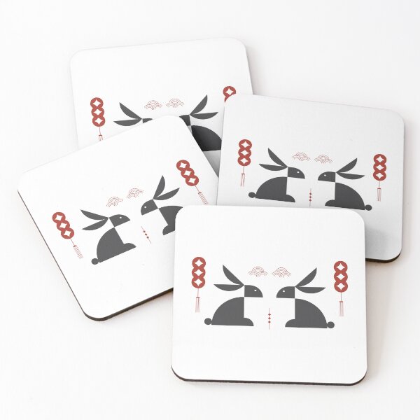 Item preview, Year of the Rabbit 2023 - Chinese New Year - Geometric Rabbits designed and sold by AhmedBuhaisi.