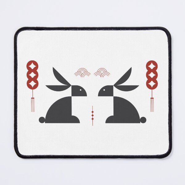 Item preview, Year of the Rabbit 2023 - Chinese New Year - Geometric Rabbits designed and sold by AhmedBuhaisi.