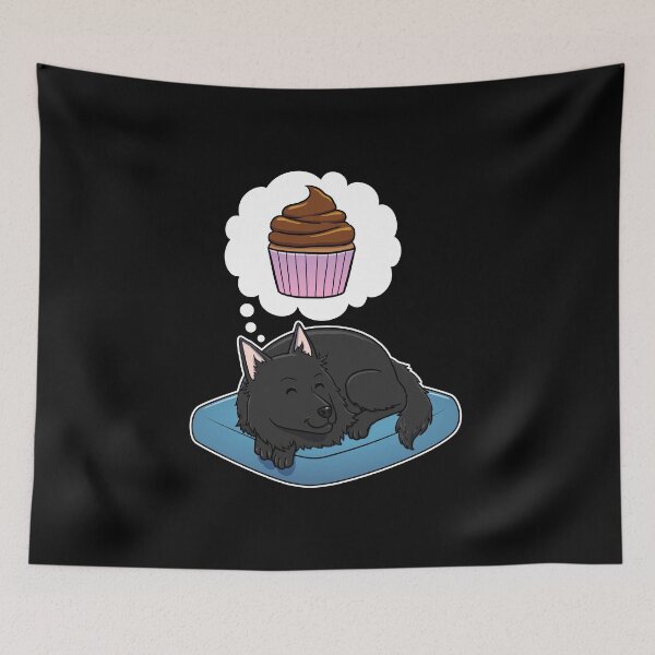 Item preview, Belgian Sheepdog dreaming about Cupcake designed and sold by DoggieDelights.
