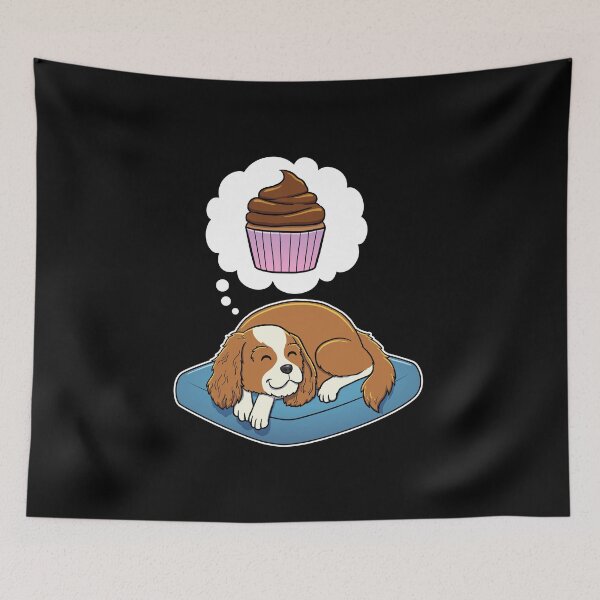 Item preview, Cavalier King Charles Spaniel dreaming about Cupcake designed and sold by DoggieDelights.
