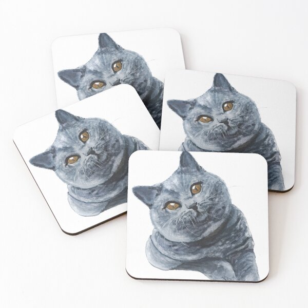 Item preview, British cat portrait, original watercolor designed and sold by ArinasFineArt.