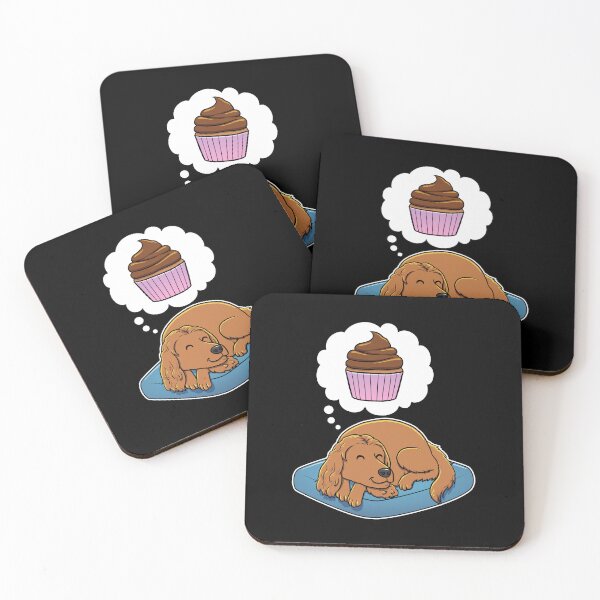 Item preview, English Cocker Spaniel dreaming about Cupcake designed and sold by DoggieDelights.