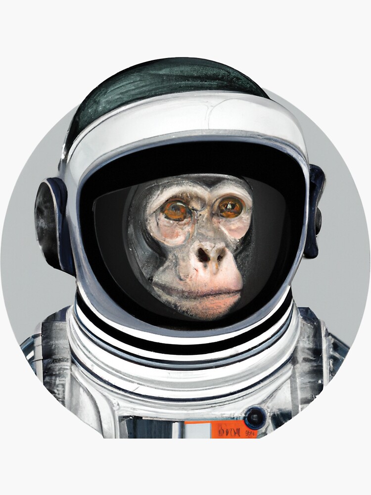 monkey astronaut sticker