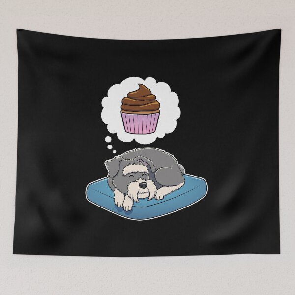 Item preview, Miniature Schnauzer dreaming about Cupcake designed and sold by DoggieDelights.