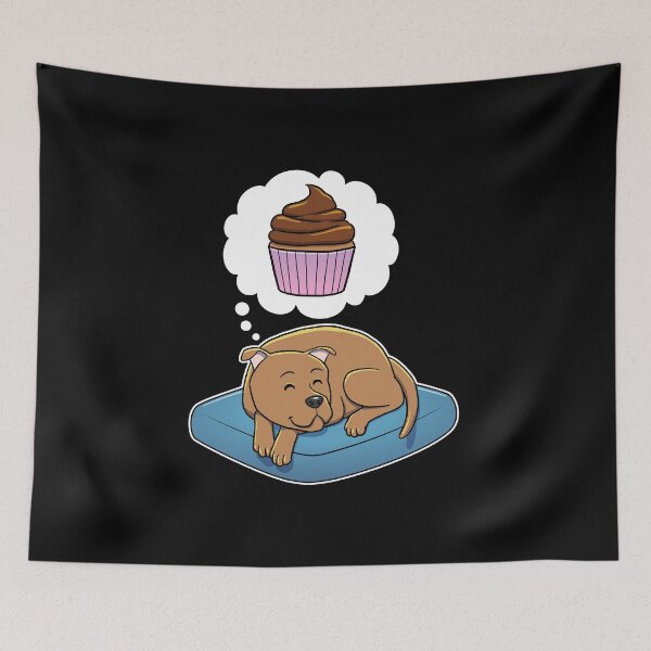 Item preview, Staffordshire Bull Terrier dreaming about Cupcake designed and sold by DoggieDelights.
