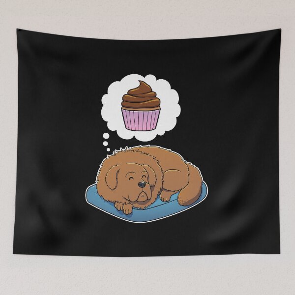 Item preview, Tibetan Mastiff dreaming about Cupcake designed and sold by DoggieDelights.