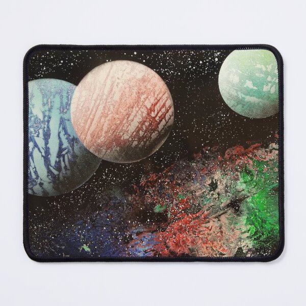 Item preview, Spray paint art red planet with the glow designed and sold by WoodRocksArt.