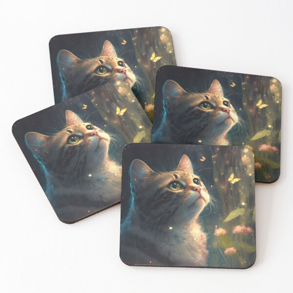 Item preview, A cat with butterflies designed and sold by MondoFantasIA.