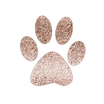 Artwork thumbnail, Sparkling rose gold paw print by RoseAesthetic