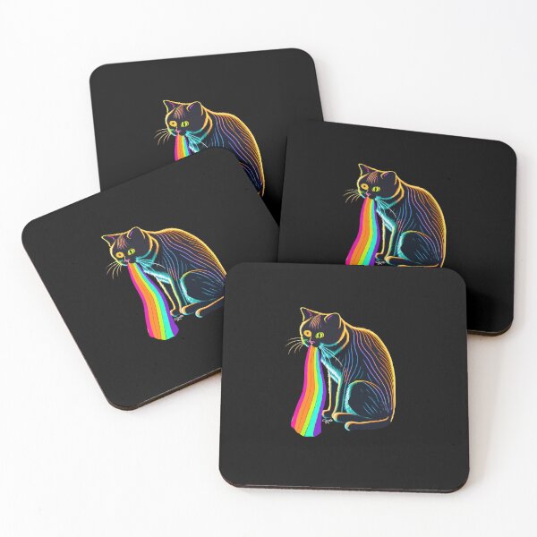 Item preview, Neon Cat Rainbow Sic Vomit Puke designed and sold by Tellingmoon.