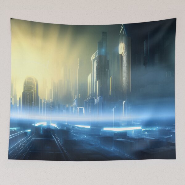 Item preview, Cyberpunk City Art designed and sold by ArtificialCraft.