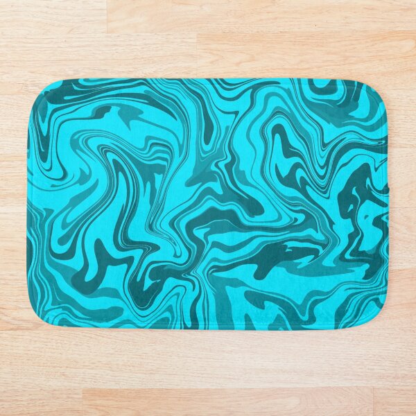 Item preview, Cyan Aqua Blue Liquify Wavy Marble Abstract Pattern designed and sold by AbstractGlories.