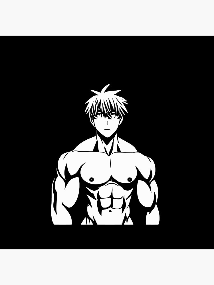 Muscular Anime Man Shirtless Manga Boy