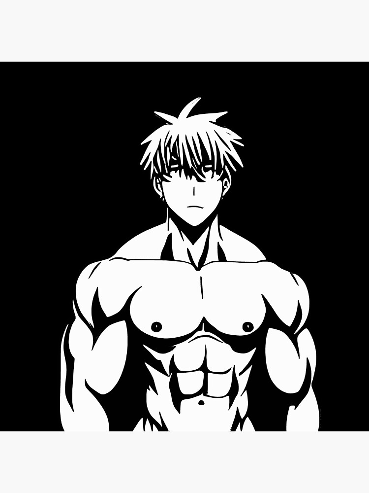 Premium AI Image  hand drawn cartoon illustration of an anime fitness  muscle boy