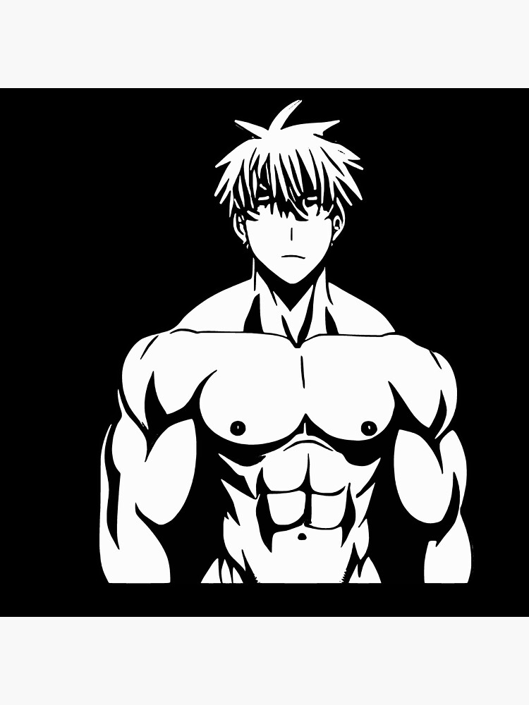 Muscular Anime Man Shirtless Manga Boy