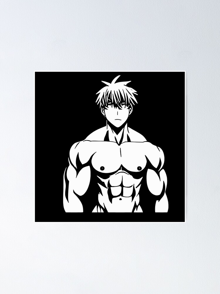 Muscular Anime Man Shirtless Manga Boy