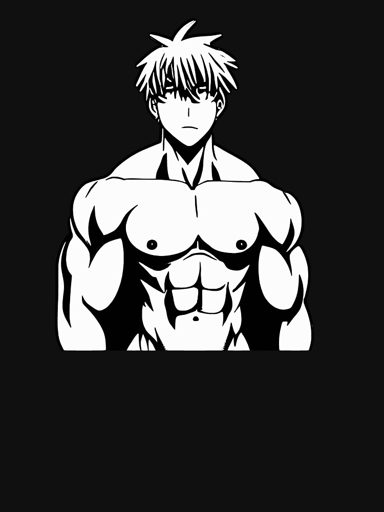 Muscular Anime Man Shirtless Manga Boy