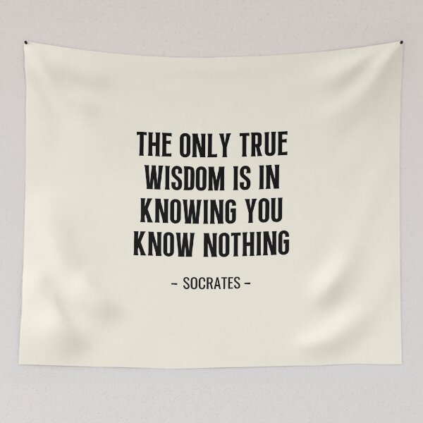 Item preview, The Only True Wisdom is in Knowing You Know Nothing designed and sold by QuotesAreFun.