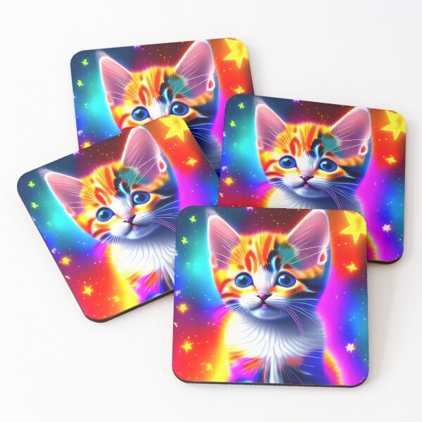 Artikelvorschau, Colorful Kitten With Stars entworfen und verkauft von VitalDesigner.