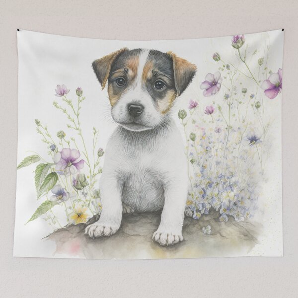 Item preview, Watercolor Jack Russel Dog Portrait designed and sold by HappyLifeCreate.