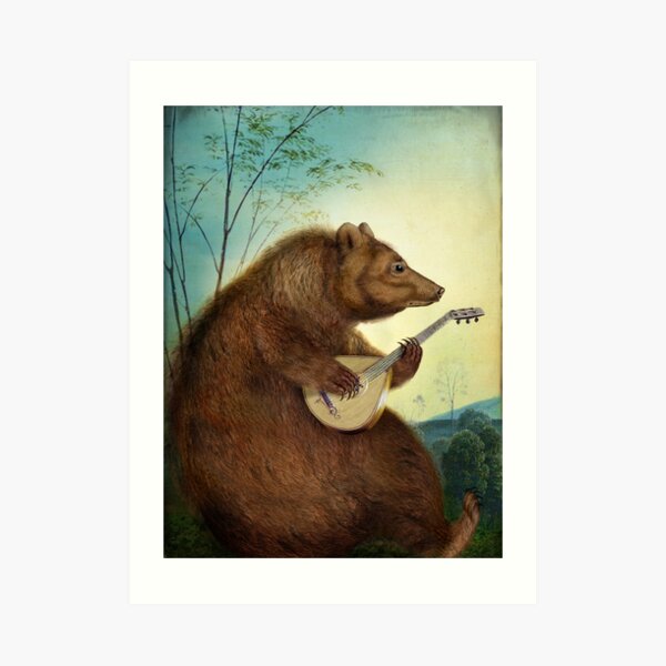 Mandolin Bear Art Print