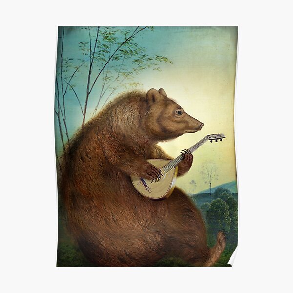 Mandolin Bear Poster