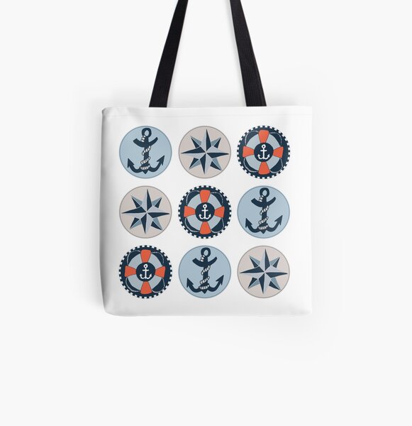 Nautical Adventures: Icons All Over Print Tote Bag