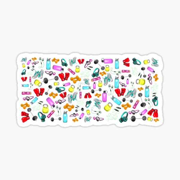 All Work Out Items Pattern Sticker