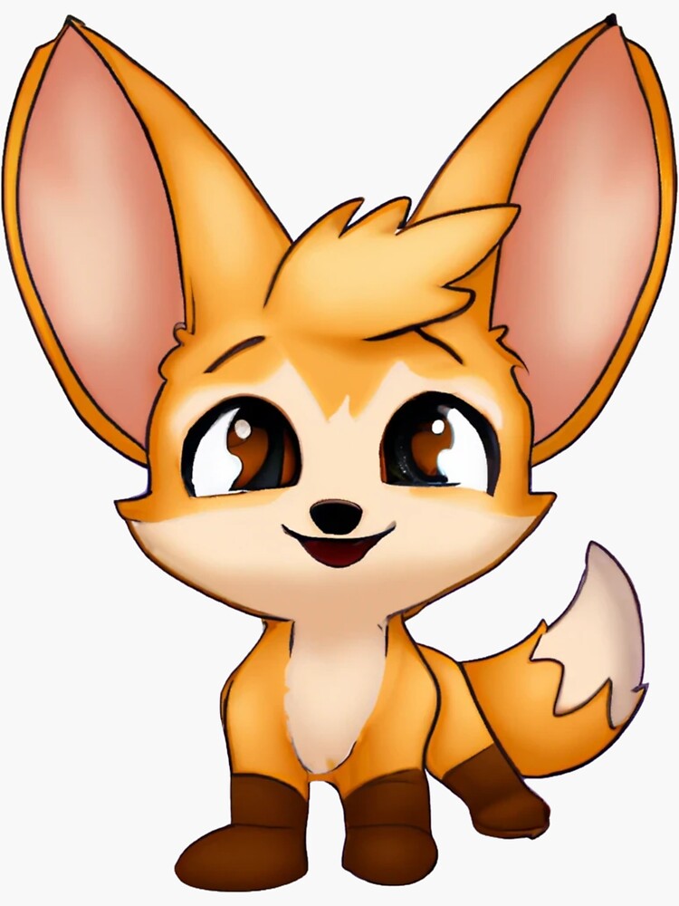 "Cute Smiling Chibi Fennec Fox Art" Sticker for Sale by EastCoastPro