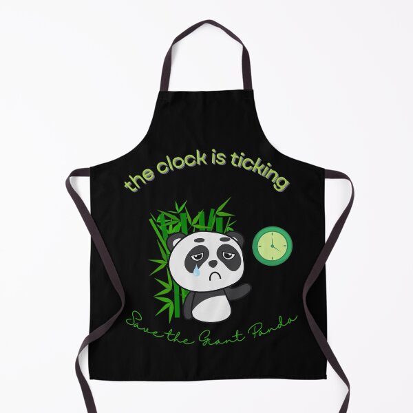 Item preview, Save The Panda The Clock is Ticking Apron designed and sold by MagicWolfStar.