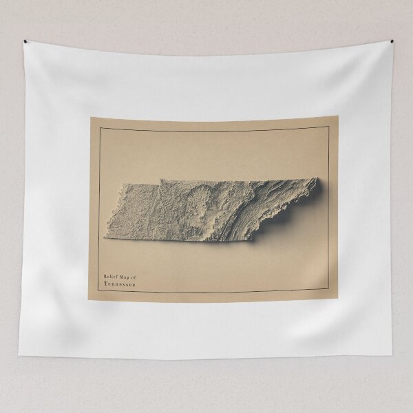 Item preview, Tennessee, USA Shaded Relief Map 3D digitally-rendered designed and sold by ThinkAboutMaps.