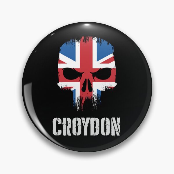 Artikelvorschau, Croydon Skull Union Jack England Flagge London entworfen und verkauft von MasterKlaw.