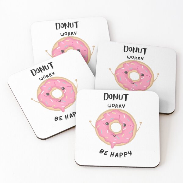 Item preview, Donut worry be happy,  cute doughnut and doughnut pun designed and sold by Sanaura.