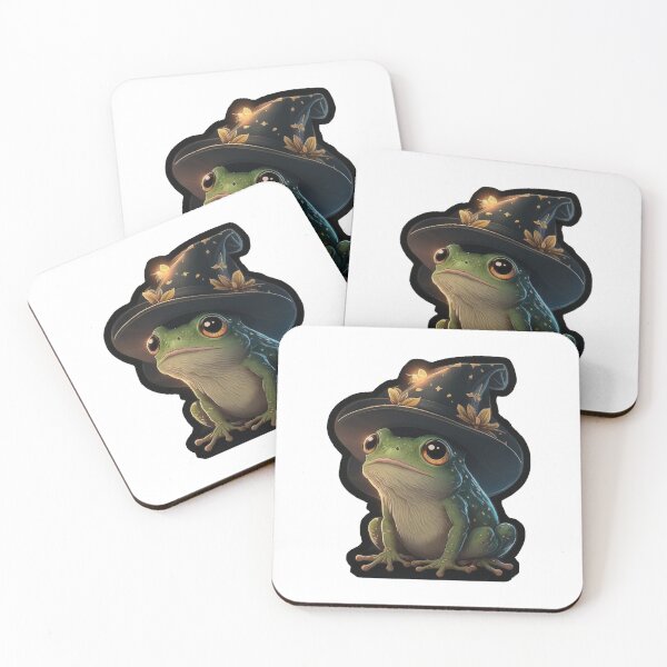 Item preview, Frog with witch hat, sticker designed and sold by SkullandKitten.