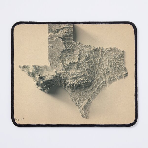 Item preview, Texas, USA Shaded Relief Map 3D digitally-rendered designed and sold by ThinkAboutMaps.