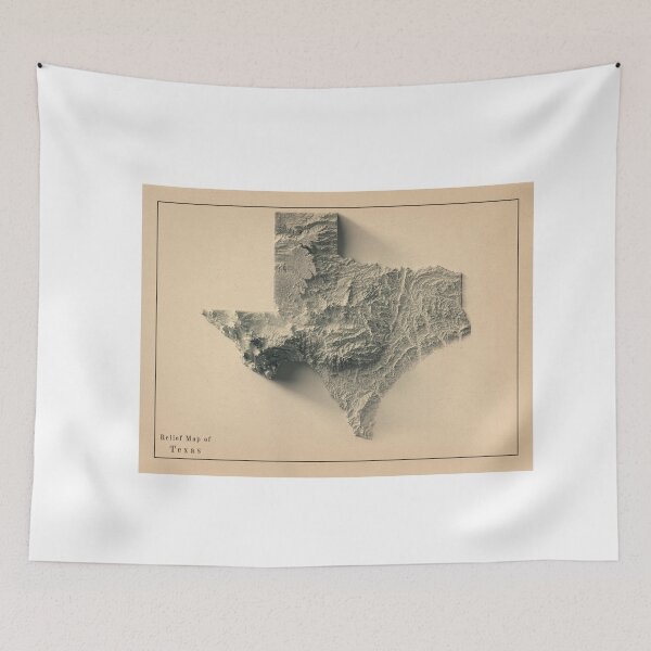 Item preview, Texas, USA Shaded Relief Map 3D digitally-rendered designed and sold by ThinkAboutMaps.