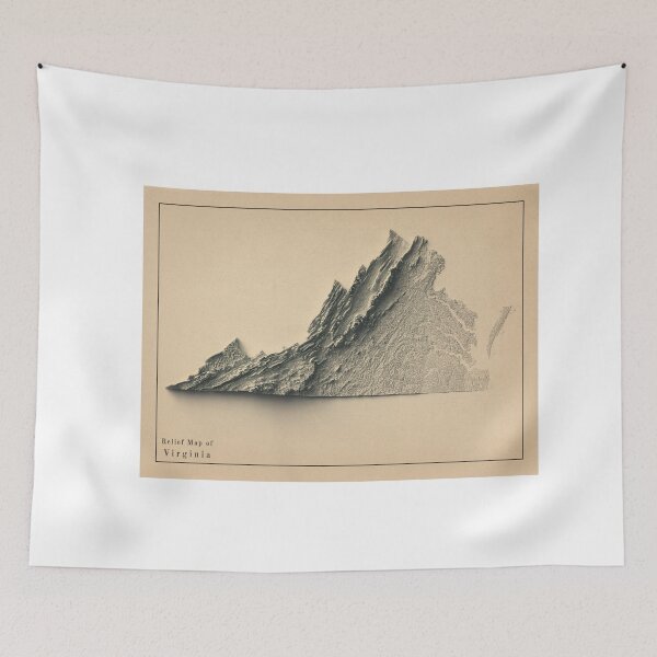 Item preview, Virginia, USA Shaded Relief Map 3D digitally-rendered designed and sold by ThinkAboutMaps.