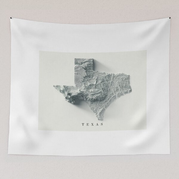 Item preview, Texas, USA Shaded Relief Map 3D digitally-rendered designed and sold by ThinkAboutMaps.