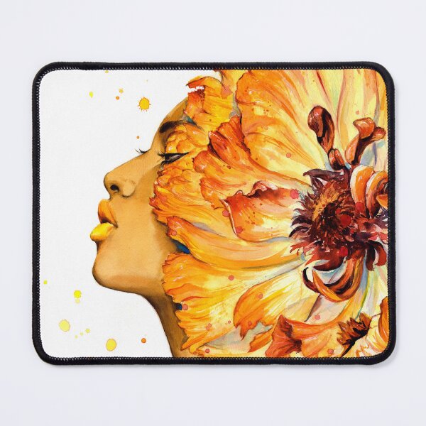Item preview, Pheony - Watercolor Floral Black Girl Painting designed and sold by Chiara Mendicino.