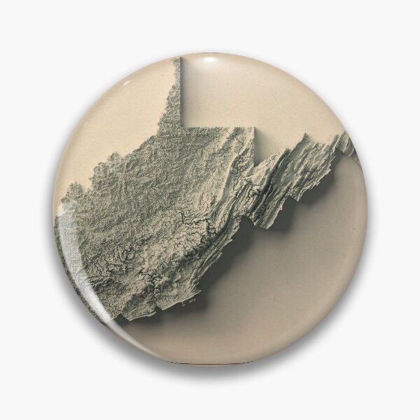 Item preview, West Virginia, USA Shaded Relief Map 3D digitally-rendered designed and sold by ThinkAboutMaps.