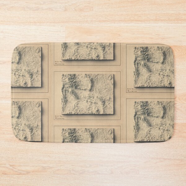 Item preview, Wyoming, USA Shaded Relief Map 3D digitally-rendered designed and sold by ThinkAboutMaps.