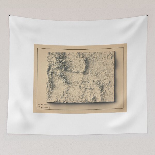 Item preview, Wyoming, USA Shaded Relief Map 3D digitally-rendered designed and sold by ThinkAboutMaps.
