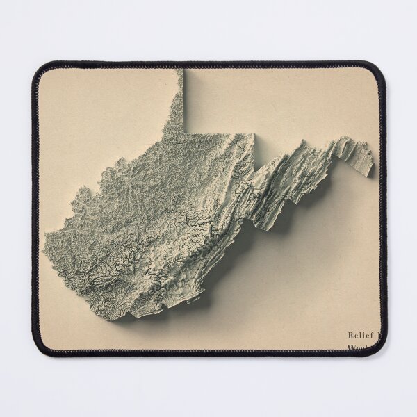Item preview, West Virginia, USA Shaded Relief Map 3D digitally-rendered designed and sold by ThinkAboutMaps.
