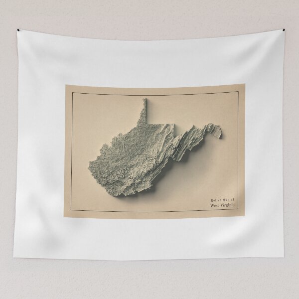 Item preview, West Virginia, USA Shaded Relief Map 3D digitally-rendered designed and sold by ThinkAboutMaps.