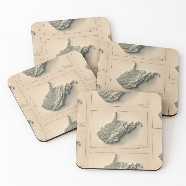 Item preview, West Virginia, USA Shaded Relief Map 3D digitally-rendered designed and sold by ThinkAboutMaps.
