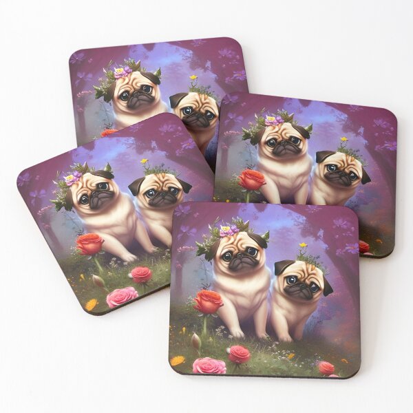 Item preview, Pugs in Wonderland 2 designed and sold by kosmicfairytale.